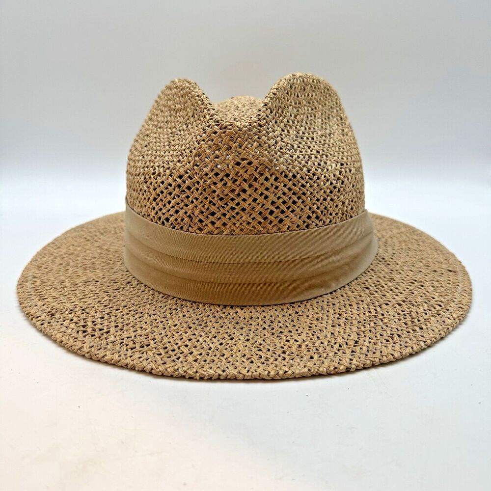 Vtg. HEAD Summer Club Straw Golf Hat Styled in Australia Pleated Band Men's L/XL